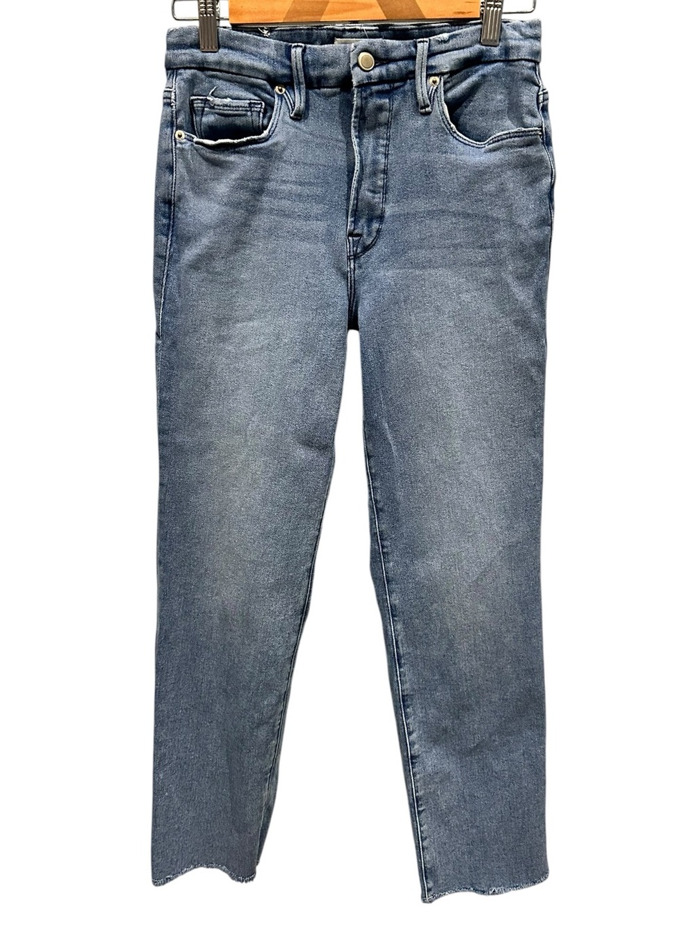 Good American Good Straight Split Pockets Jeans Blue 8 / 29